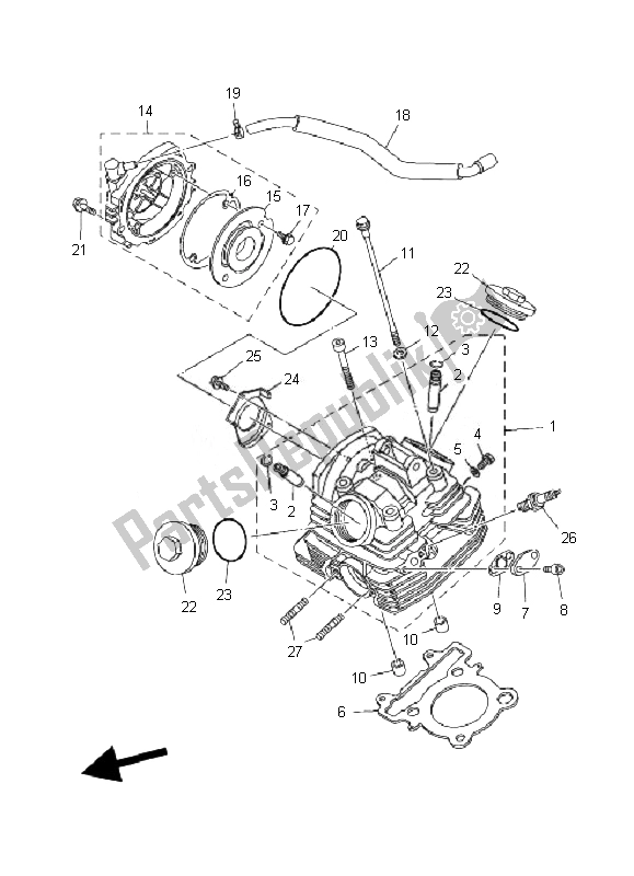 Toutes les pièces pour le Culasse du Yamaha YFM 250R 2010