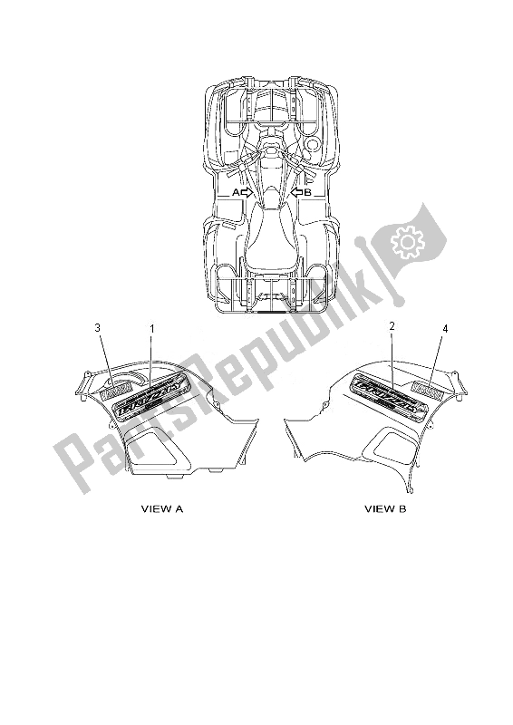 Tutte le parti per il Grafica del Yamaha YFM 550 Fgpad Grizzly 4X4 2013