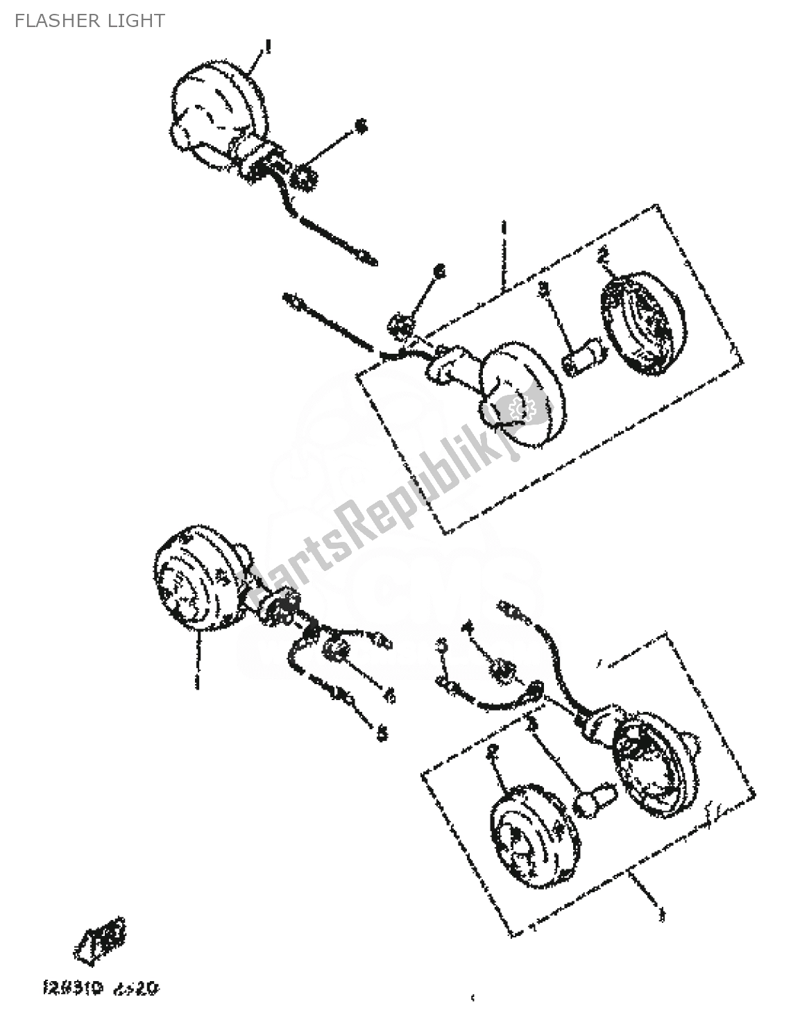 All parts for the Flasher Light of the Yamaha RD 80 1982