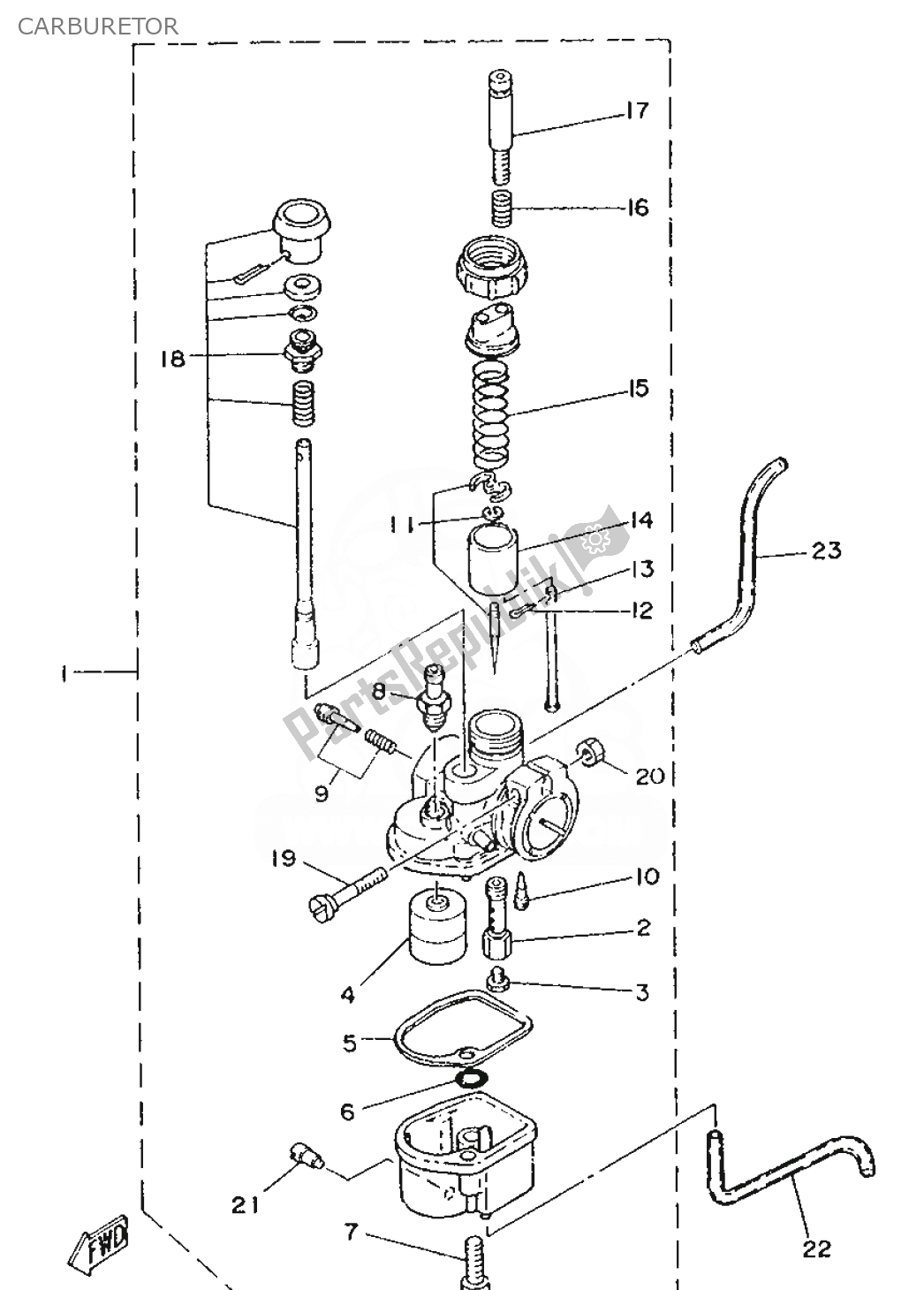 Tutte le parti per il Carburatore del Yamaha FS1 1987