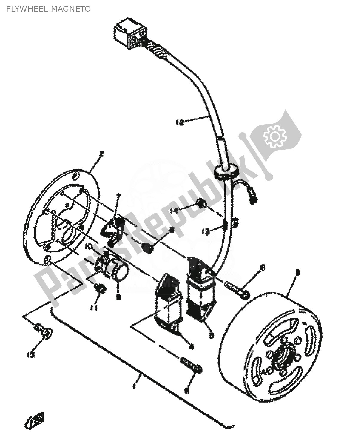 Tutte le parti per il Volano Magneto del Yamaha RD 50 1979