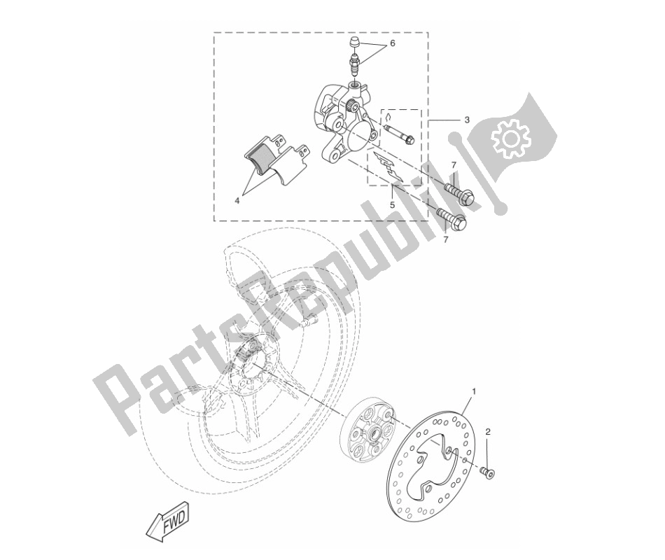All parts for the Rear Brake of the Yamaha Aerox 2T 2013 50 2000 - 2010