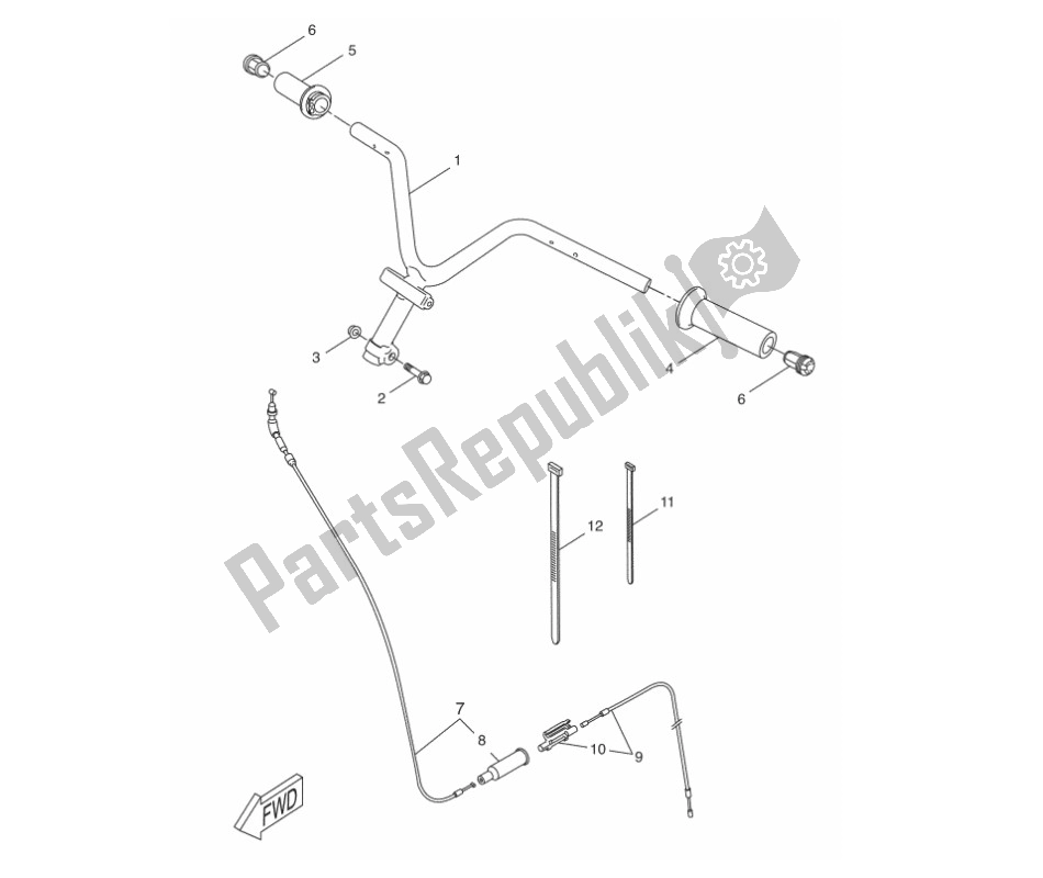 All parts for the Handlebar of the Yamaha Aerox 2T 2013 50 2000 - 2010