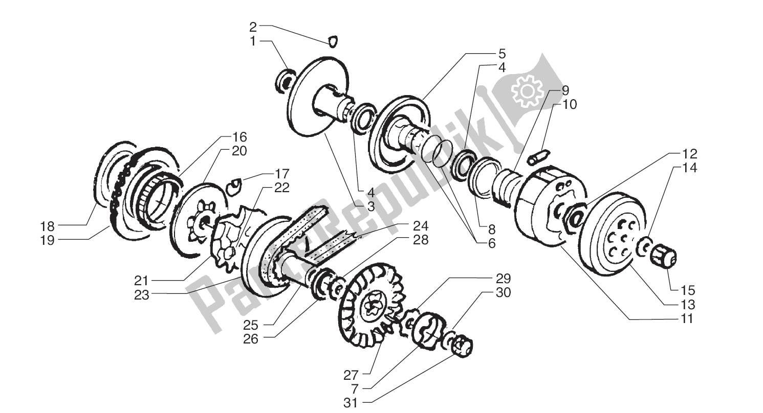 Wszystkie części do Variateur Yamaha Aerox 2T 50 2000 - 2010