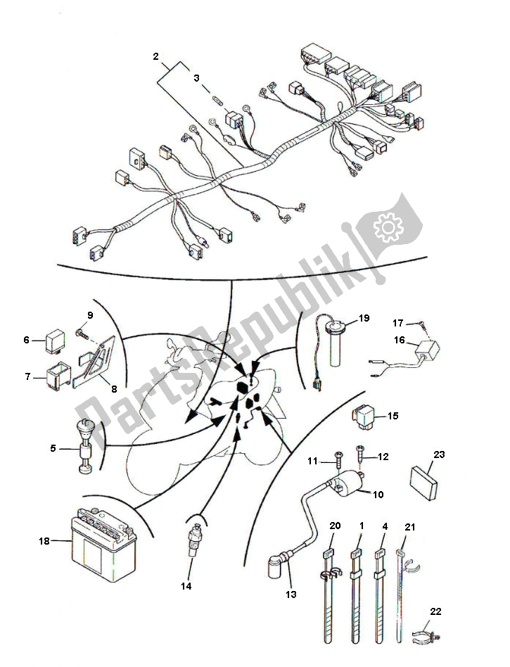 All parts for the Electrisch 2 of the Yamaha Aerox 2T 50 2000 - 2010