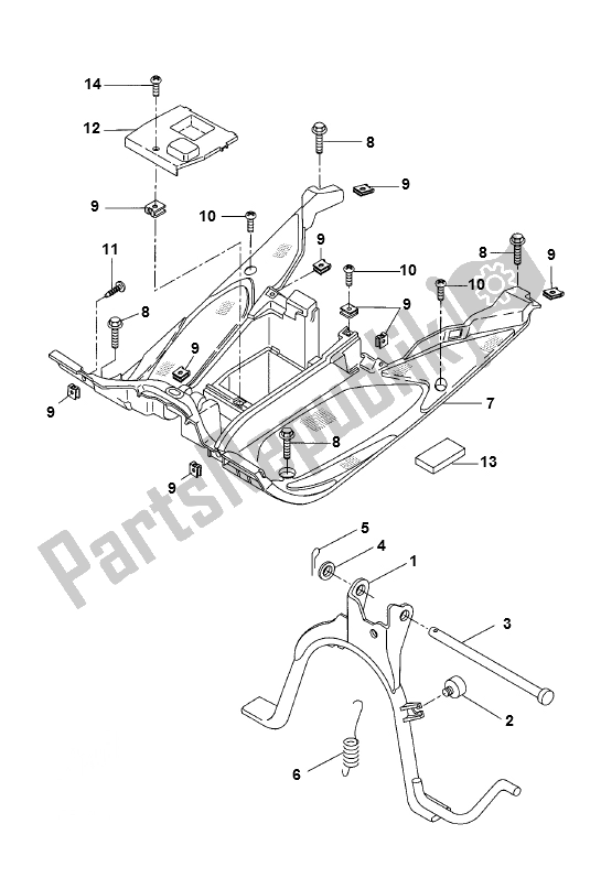 Alle onderdelen voor de Treeplank van de Yamaha Aerox 2T 50 2000 - 2010