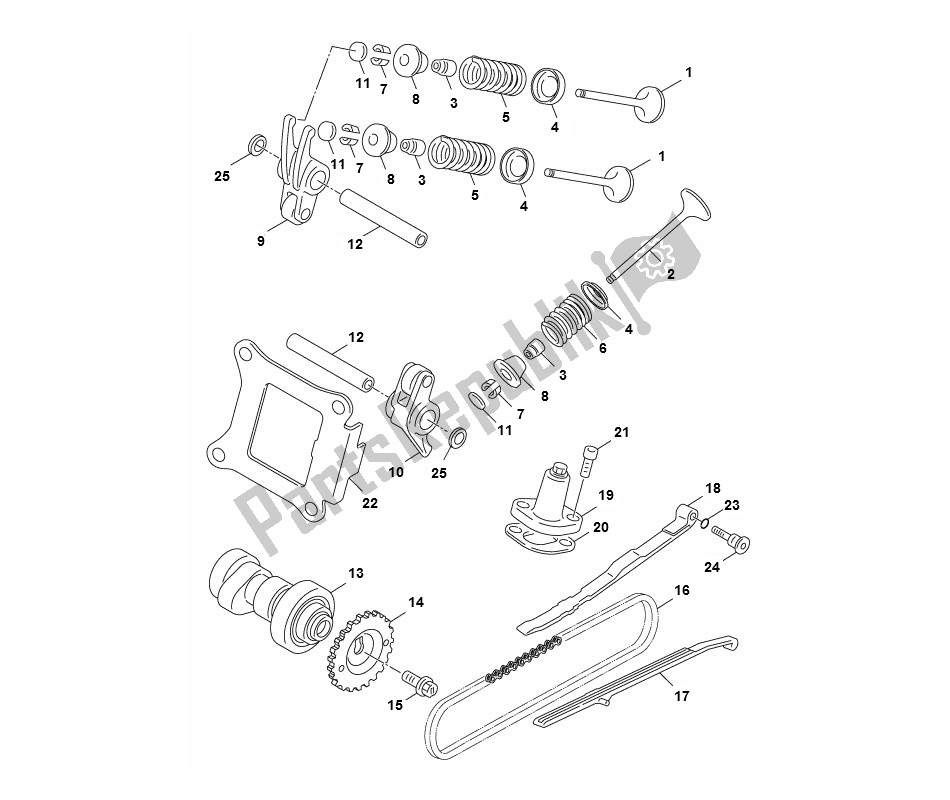 Alle onderdelen voor de Kleppen van de Yamaha Aerox 4T 2014 50 2000 - 2010
