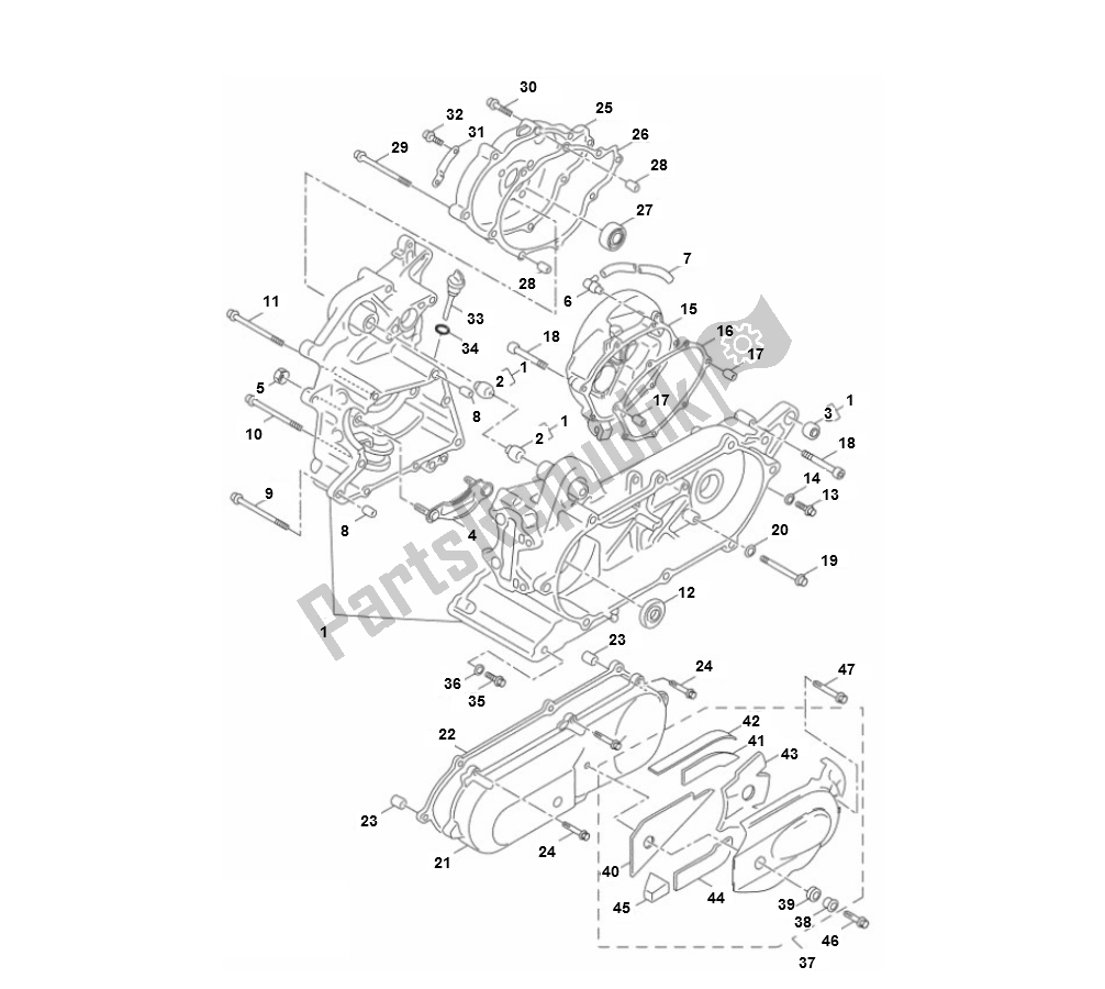 Alle onderdelen voor de Carter van de Yamaha Aerox 4T 2014 50 2000 - 2010