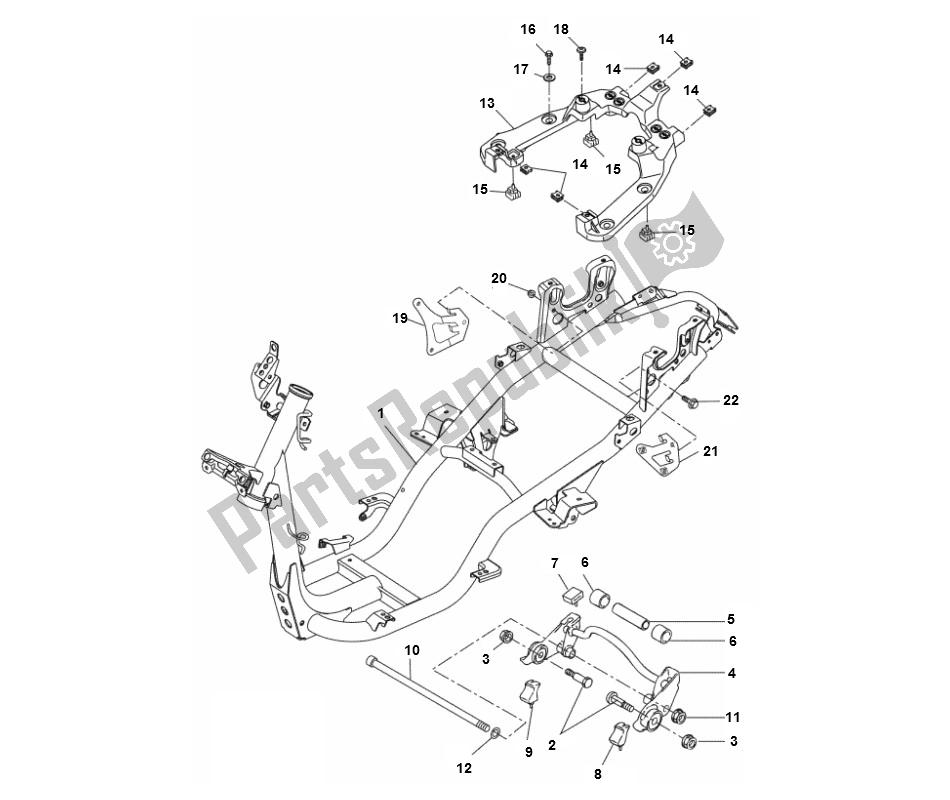 Todas las partes para Frame de Yamaha Aerox 4T 2014 50 2000 - 2010