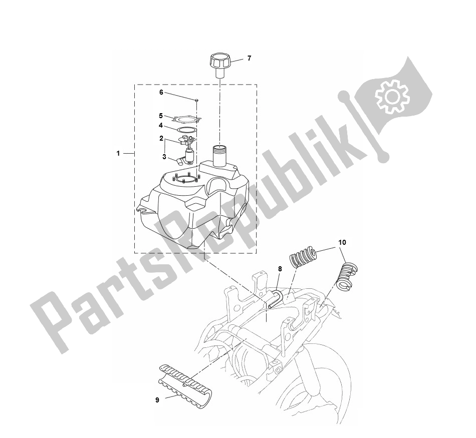 Toutes les pièces pour le Benzine Tank du Yamaha Aerox 4T 2014 50 2000 - 2010