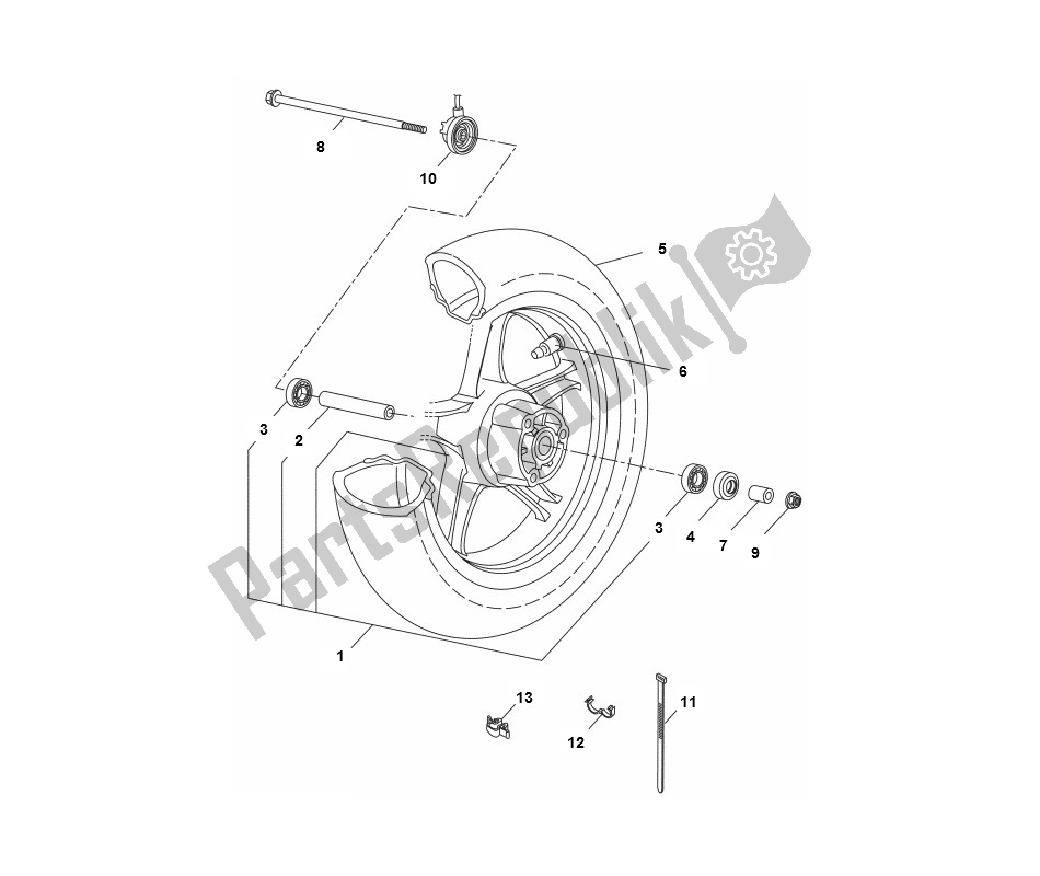 Wszystkie części do Przednie Ko? O Yamaha Aerox 4T 2014 50 2000 - 2010