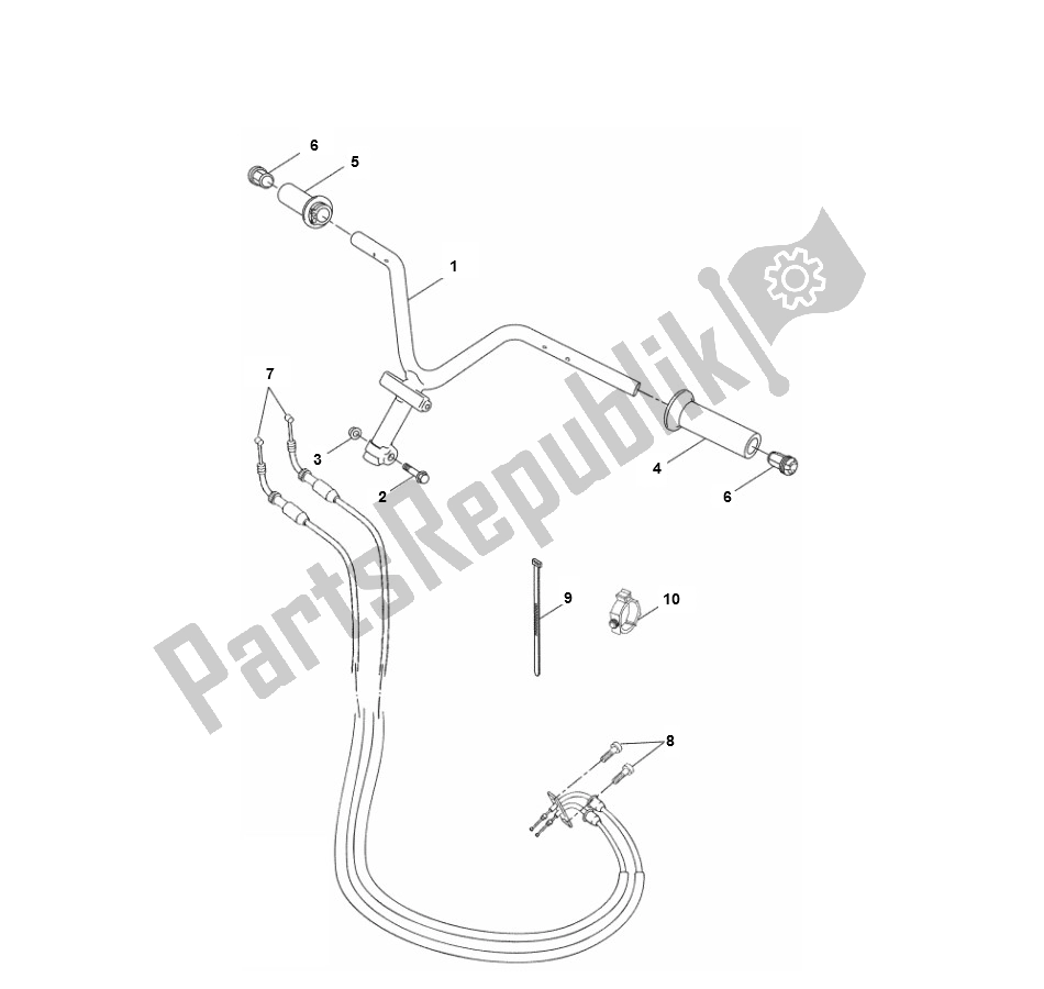 All parts for the Handlebar of the Yamaha Aerox 4T 2014 50 2000 - 2010