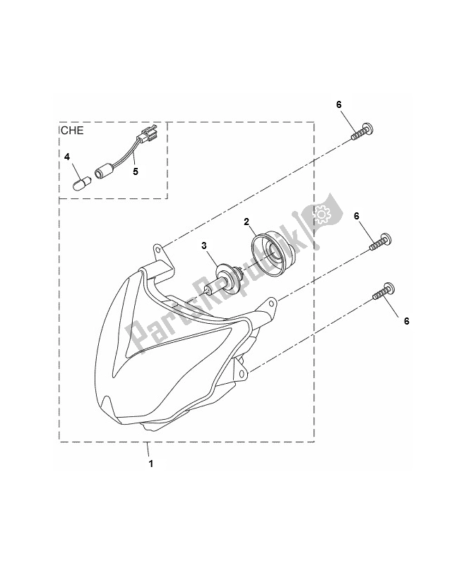Wszystkie części do Reflektor Yamaha Aerox 4T 2014 50 2000 - 2010