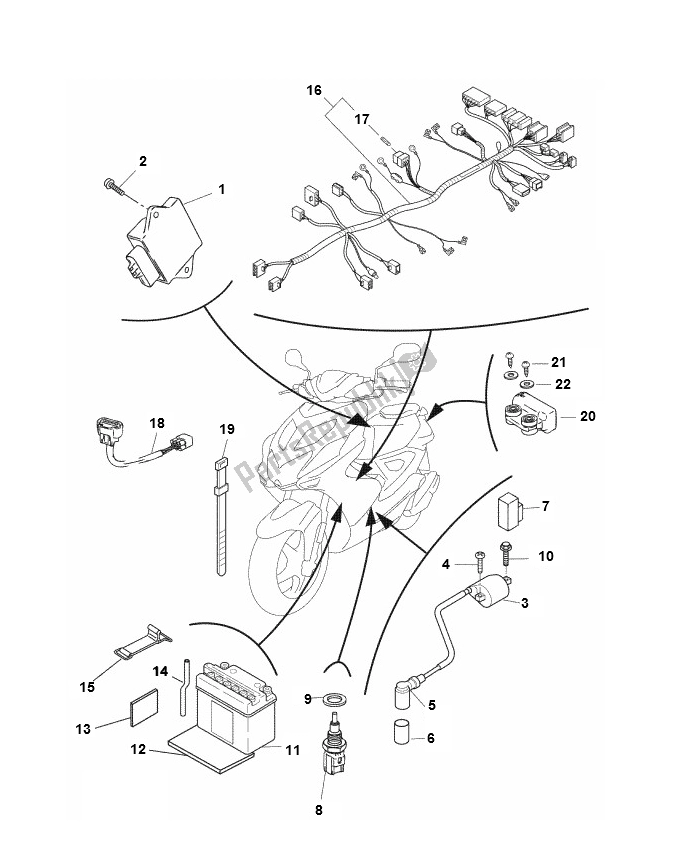 Tutte le parti per il Electrisch 2 del Yamaha Aerox 4T 2014 50 2000 - 2010