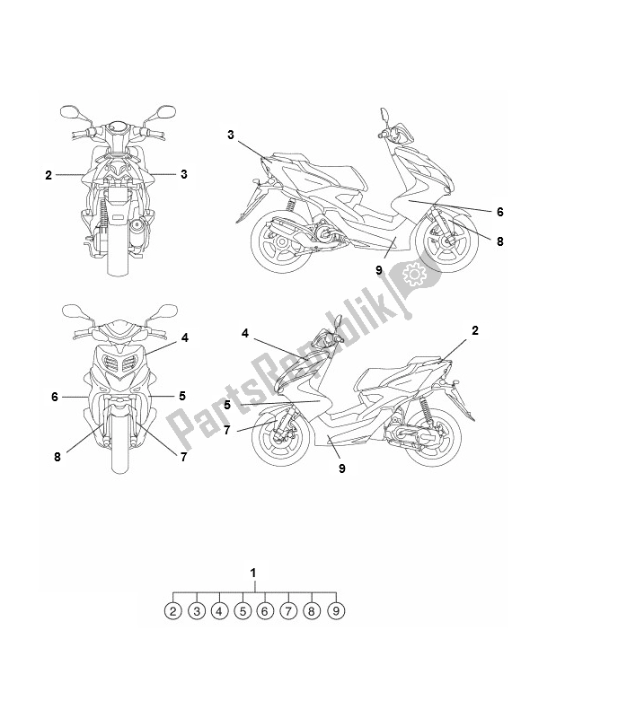 Tutte le parti per il Transfer del Yamaha Aerox 4T 2014 50 2000 - 2010