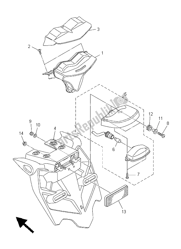 Tutte le parti per il Fanale Posteriore del Yamaha YZF R1 1000 2014