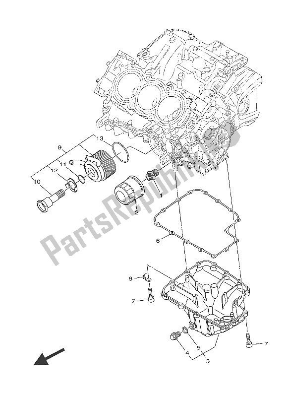 Tutte le parti per il Filtro Olio del Yamaha MT 09A 900 2016