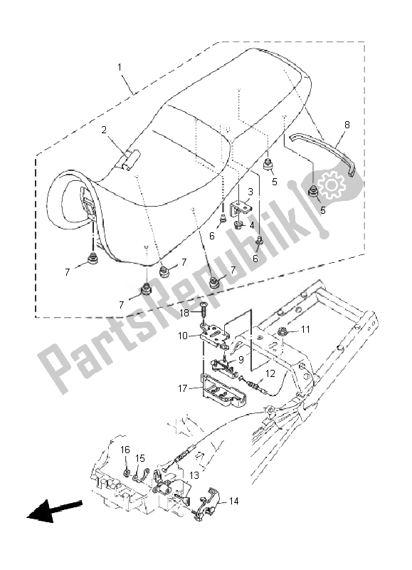 Todas las partes para Asiento de Yamaha TDM 900A 2010