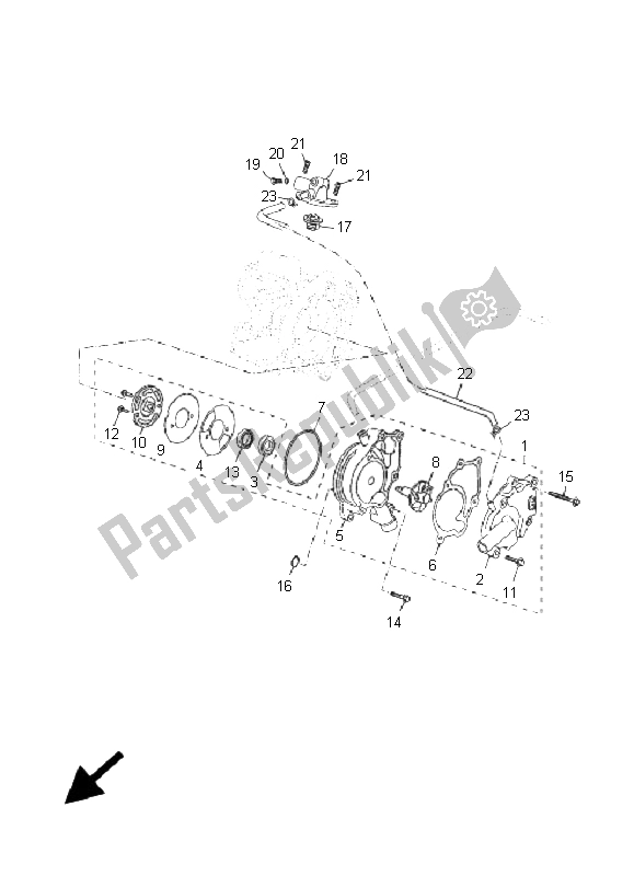 Toutes les pièces pour le Pompe à Eau du Yamaha YP 125R Skycruiser 2006