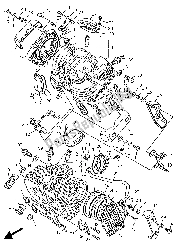 Todas las partes para Cabeza De Cilindro de Yamaha XV 535 S Virago 1997