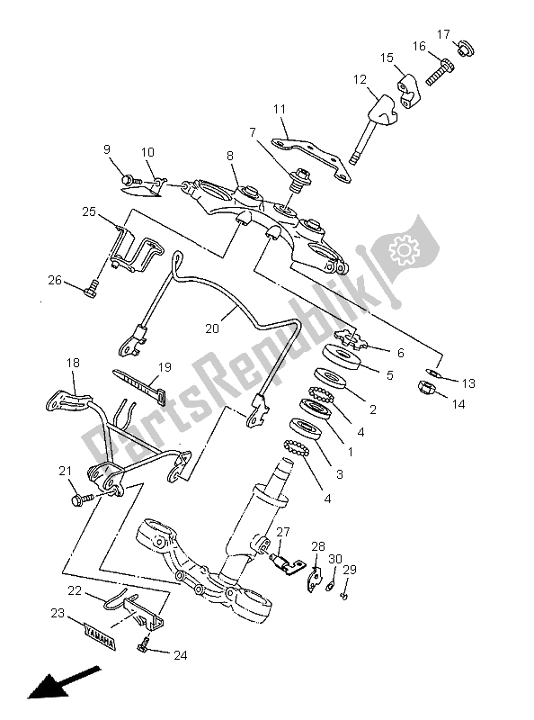 Todas las partes para Direccion de Yamaha XV 535 Virago 1999