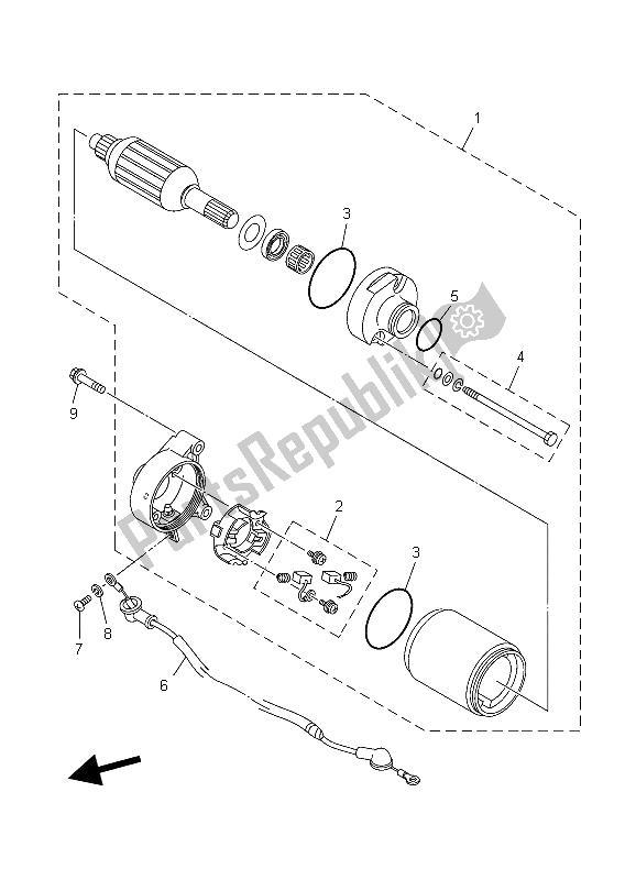 All parts for the Starting Motor of the Yamaha TT R 125E SW LW 2006