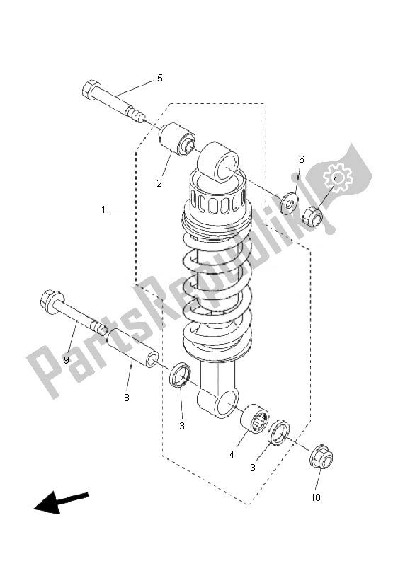 Todas las partes para Suspensión Trasera de Yamaha FZ6 S Fazer 600 2007