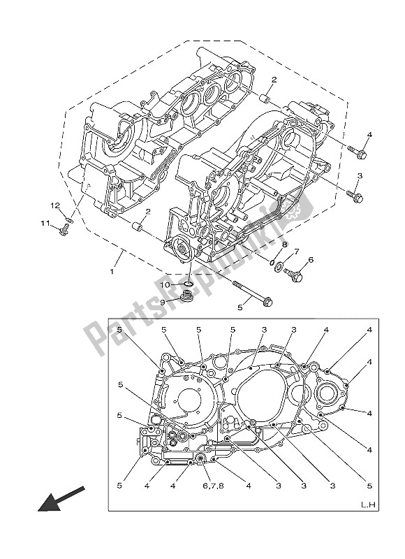 All parts for the Crankcase of the Yamaha XP 500 2016