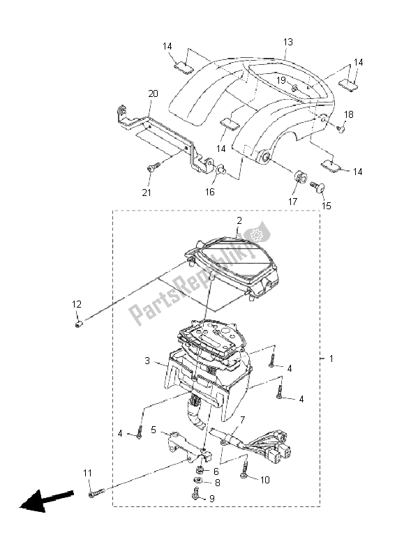 Toutes les pièces pour le Mètre du Yamaha XVS 1300A 2011