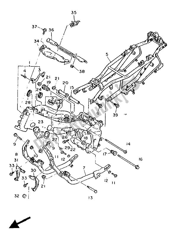 Tutte le parti per il Telaio del Yamaha FZ 750R 1988