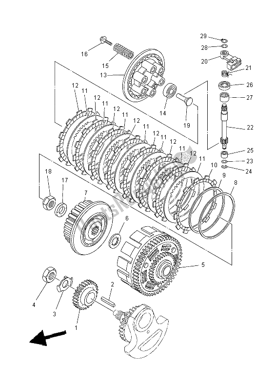 Toutes les pièces pour le Embrayage du Yamaha YFM 700R 2014