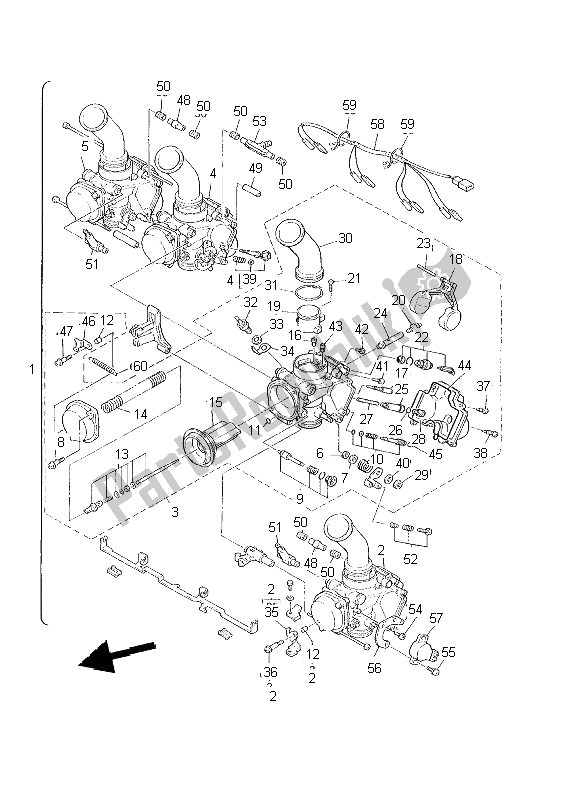 All parts for the Carburetor of the Yamaha XJ 900S Diversion 2002