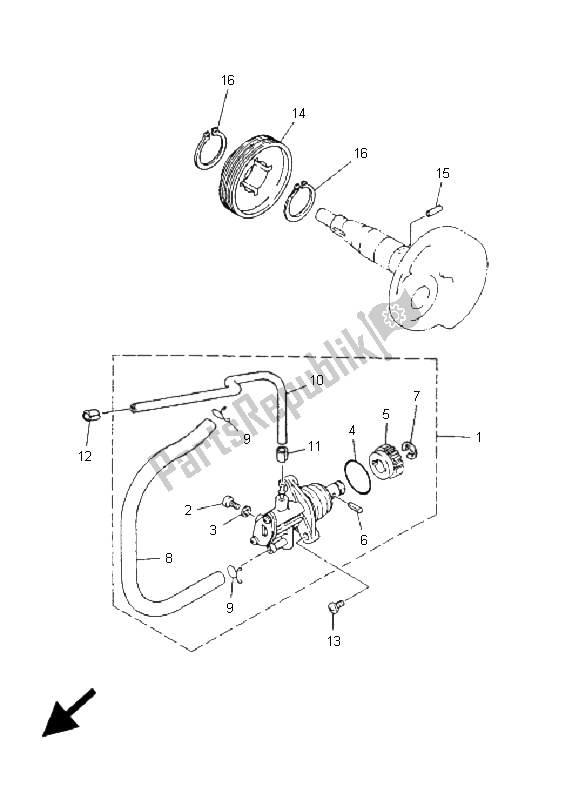 Tutte le parti per il Pompa Dell'olio del Yamaha YN 50 Ovetto 2005