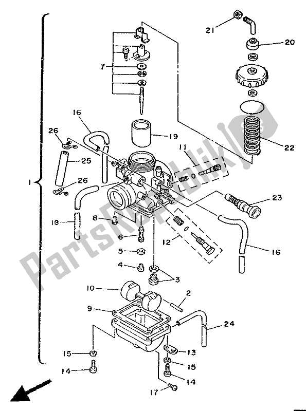 Todas las partes para Carburador de Yamaha TZR 125 1991