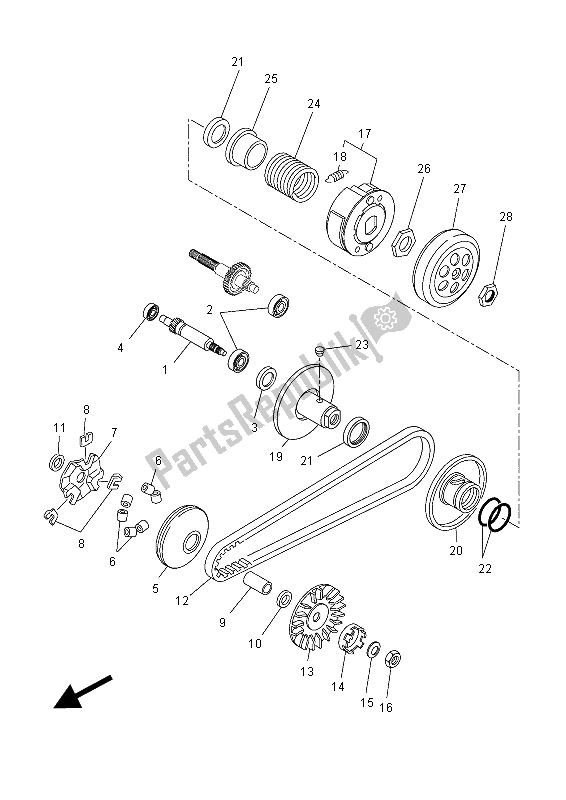 Wszystkie części do Sprz? G? O Yamaha YN 50F 2015