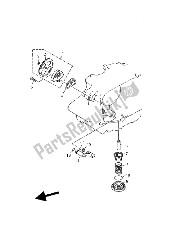 All parts for the Oil Pump of the Yamaha YFM 125 Breeze 2001