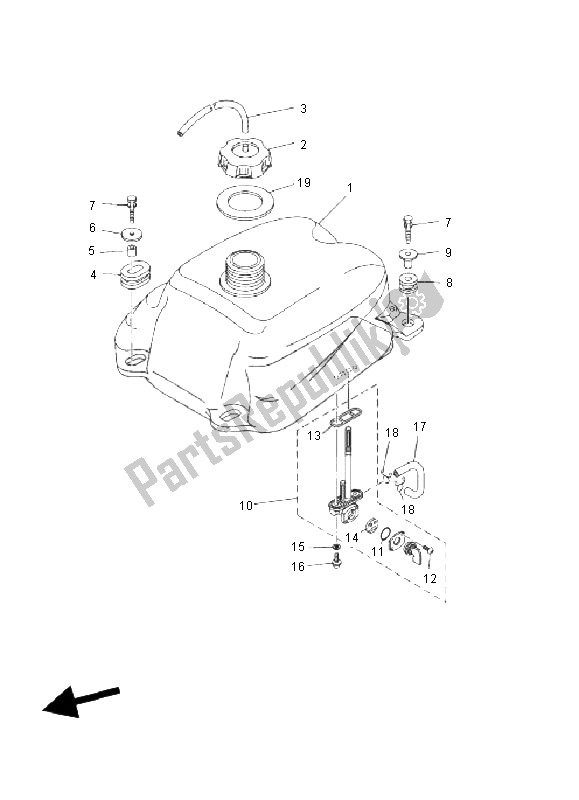 Todas las partes para Depósito De Combustible de Yamaha YFM 125 Breeze 2003