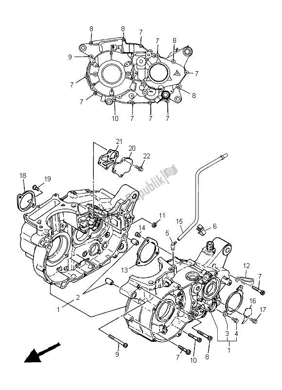 All parts for the Crankcase of the Yamaha SR 400 2014