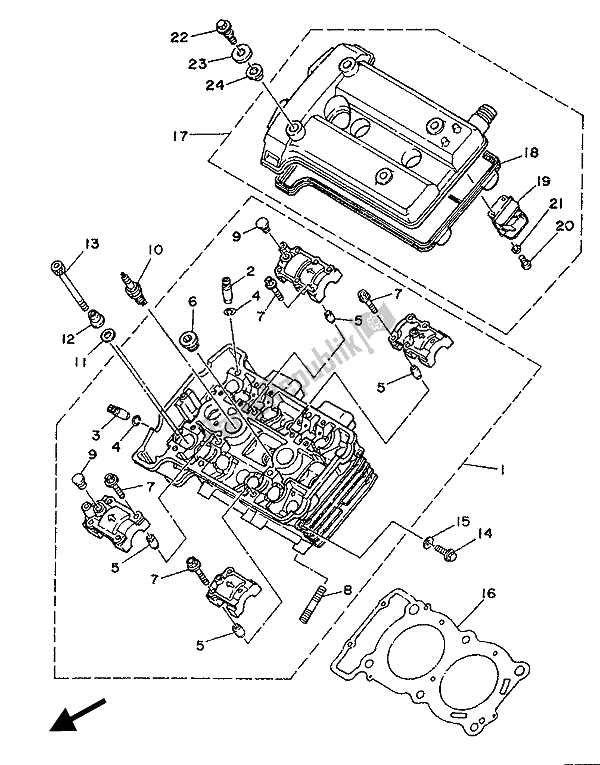 Todas las partes para Cabeza De Cilindro de Yamaha XTZ 750 Supertenere 1989
