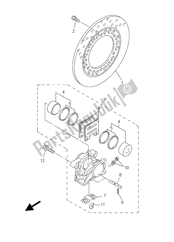 All parts for the Rear Brake Caliper of the Yamaha FZS 1000 S Fazer 2003