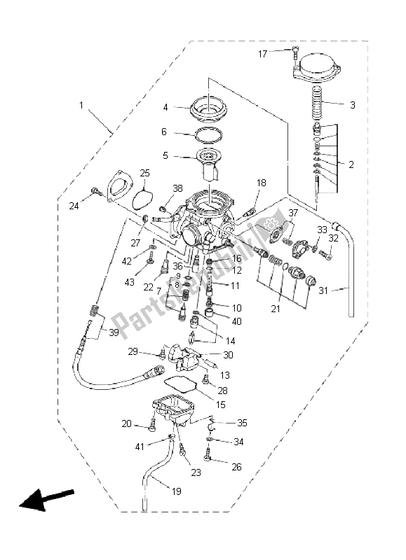 All parts for the Carburetor of the Yamaha YFM 450F Grizzly EPS 2011