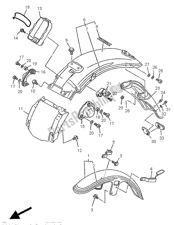 All parts for the Fender of the Yamaha XV 535 S Virago 1997