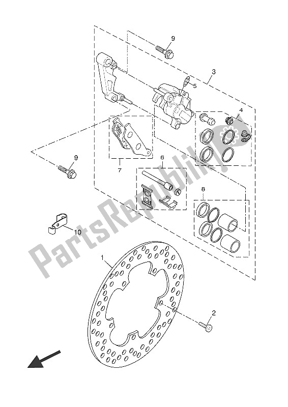 Tutte le parti per il Pinza Freno Anteriore del Yamaha YP 125 RA 2016