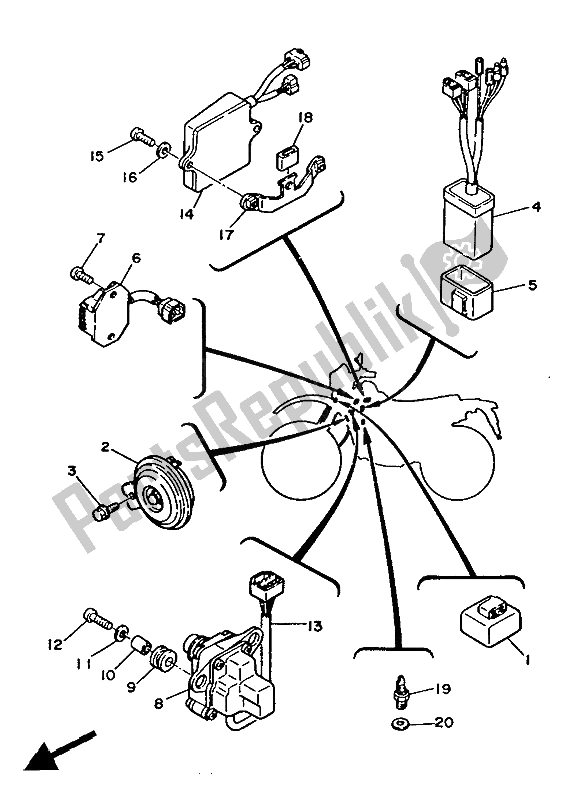 All parts for the Electrical 2 of the Yamaha DT 125 LC 1987