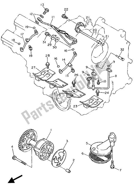 Todas las partes para Bomba De Aceite de Yamaha FZ 750 Genesis 1990