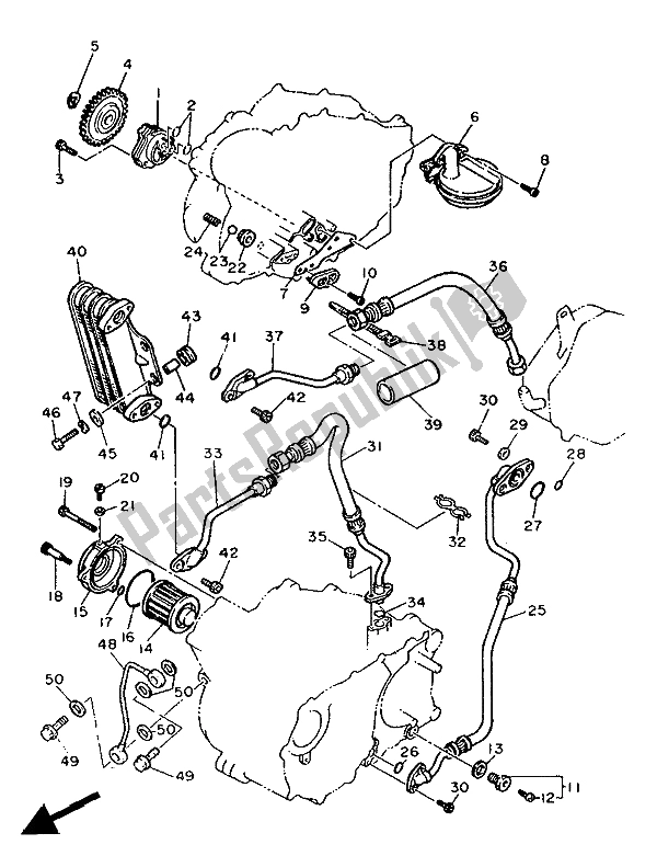 Toutes les pièces pour le La Pompe à Huile du Yamaha XT 600Z Tenere 1988