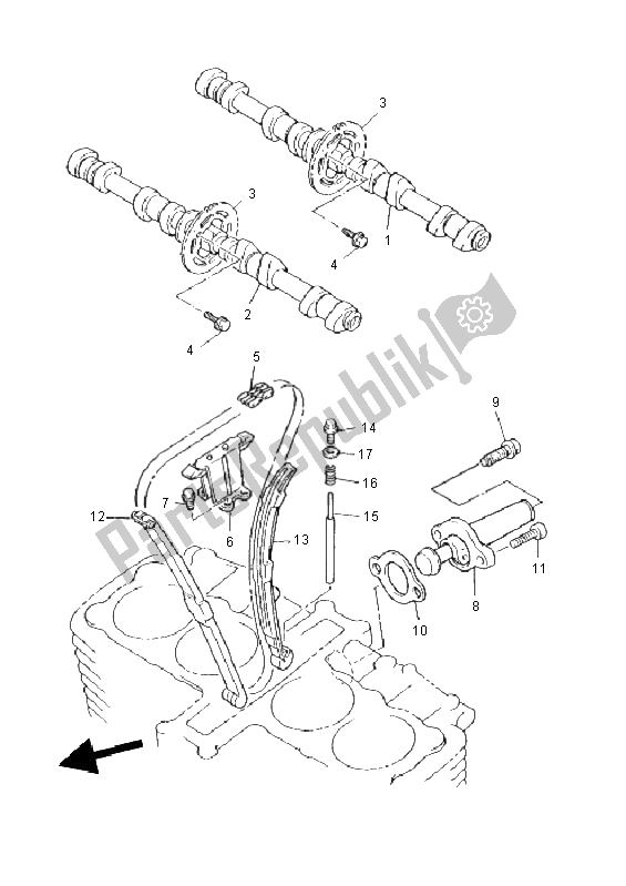 Tutte le parti per il Albero A Camme E Catena del Yamaha XJR 1300 2011