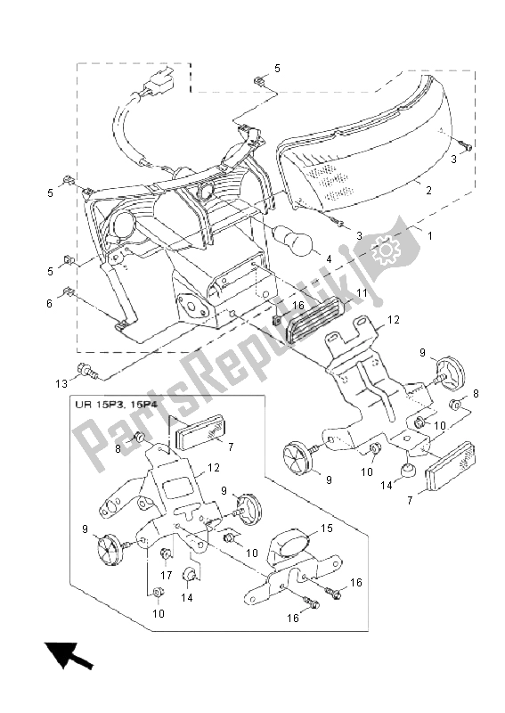 Toutes les pièces pour le Feu Arrière du Yamaha XF 50E 4T Giggle 2008