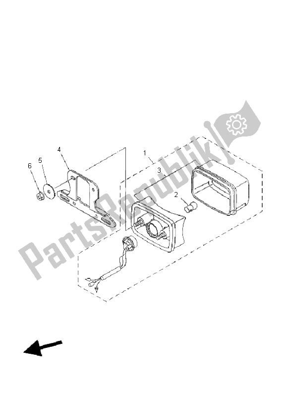 All parts for the Taillight of the Yamaha YFM 350 FA Bruin 2X4 2004