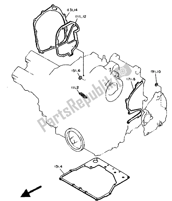 All parts for the Alternate (engine) of the Yamaha FZR 1000 1991